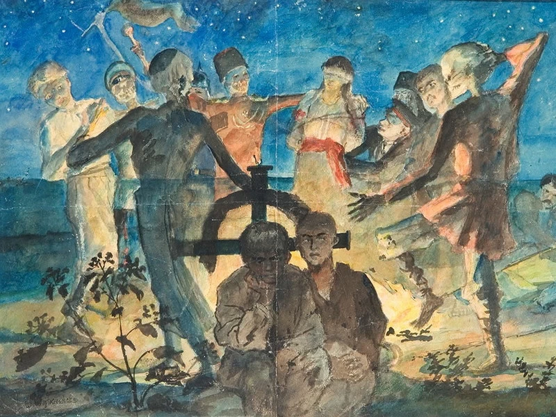 1879-Witold Wojtkiewicz - Commemorazione dei defunti - Museo d'arte di Łódź